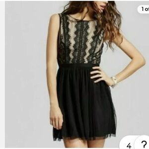 Xhilaration Lace Black And Tan Cocktail Dress